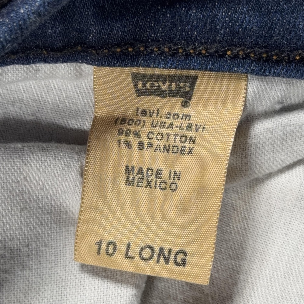 Vintage Levis 505 Jeans Women 10 Long Blue Dark Wash Straight Leg Stretch Denim - Picture 8 of 11